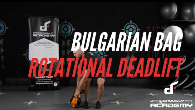 Bulgarian bag Rotational Deadlift Bulgarian bag Rotational Deadlift